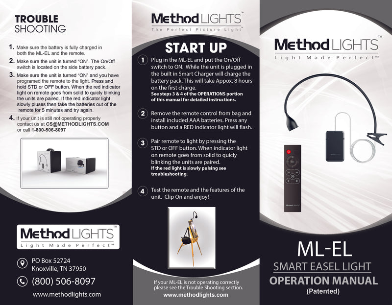 Method Lights ML-EL Gen. 1 - Smart Easel Light (CLOSE OUT!)