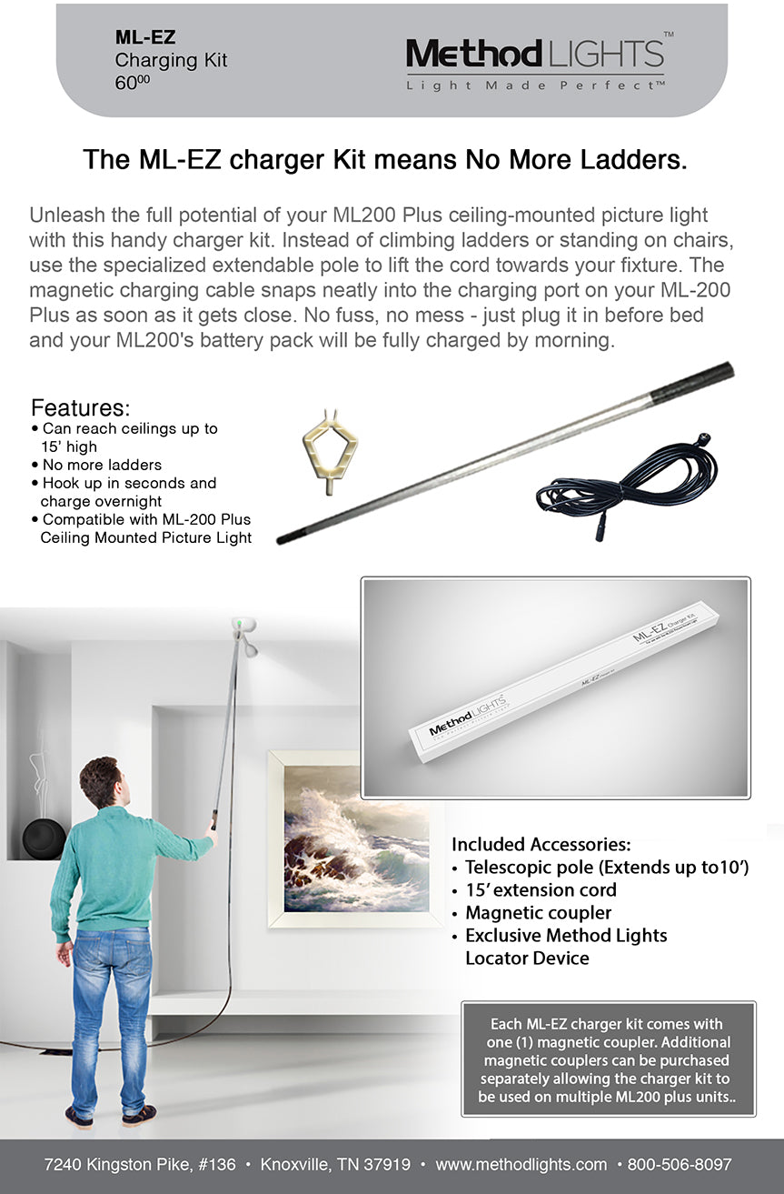 Method Lights Method Lights ML200 Plus Wireless LED Ceiling Mounted Picture Light ...
